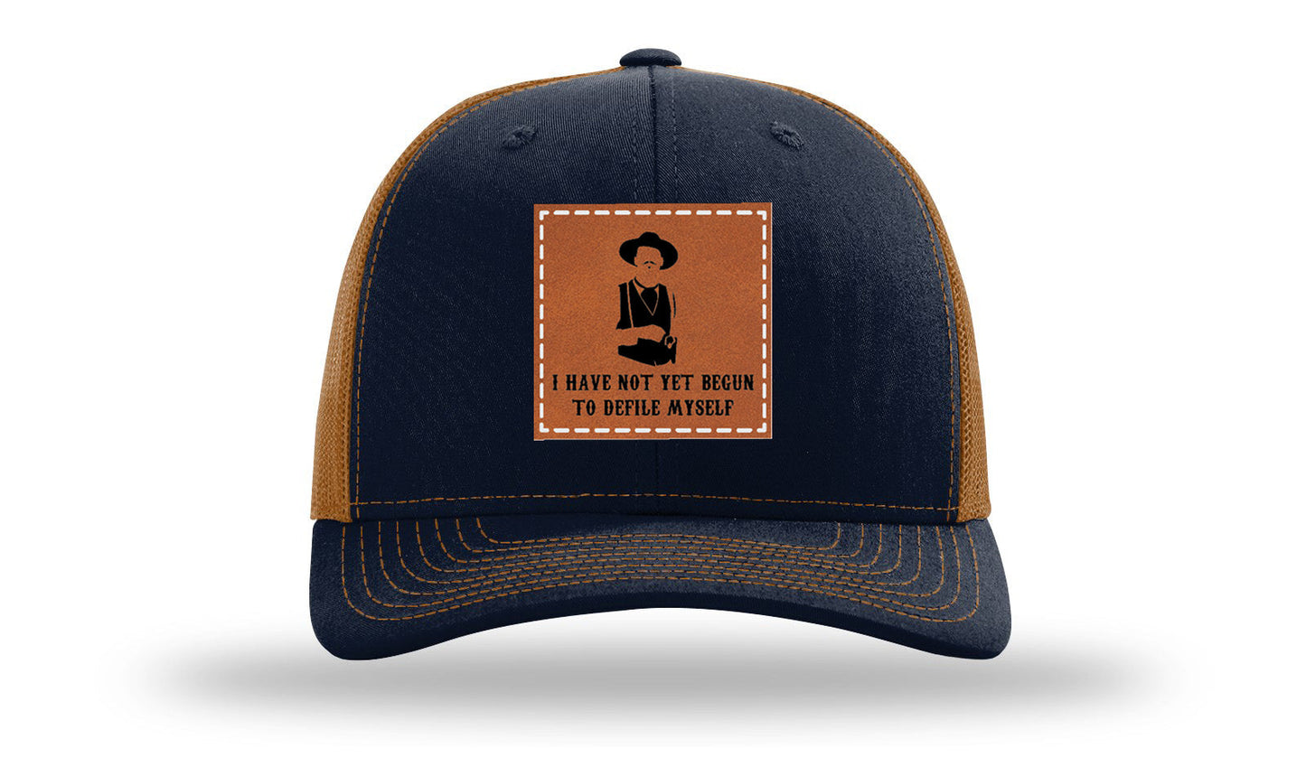 Not Yet Begun To Defile Leather Patch Richardson 112 Hat