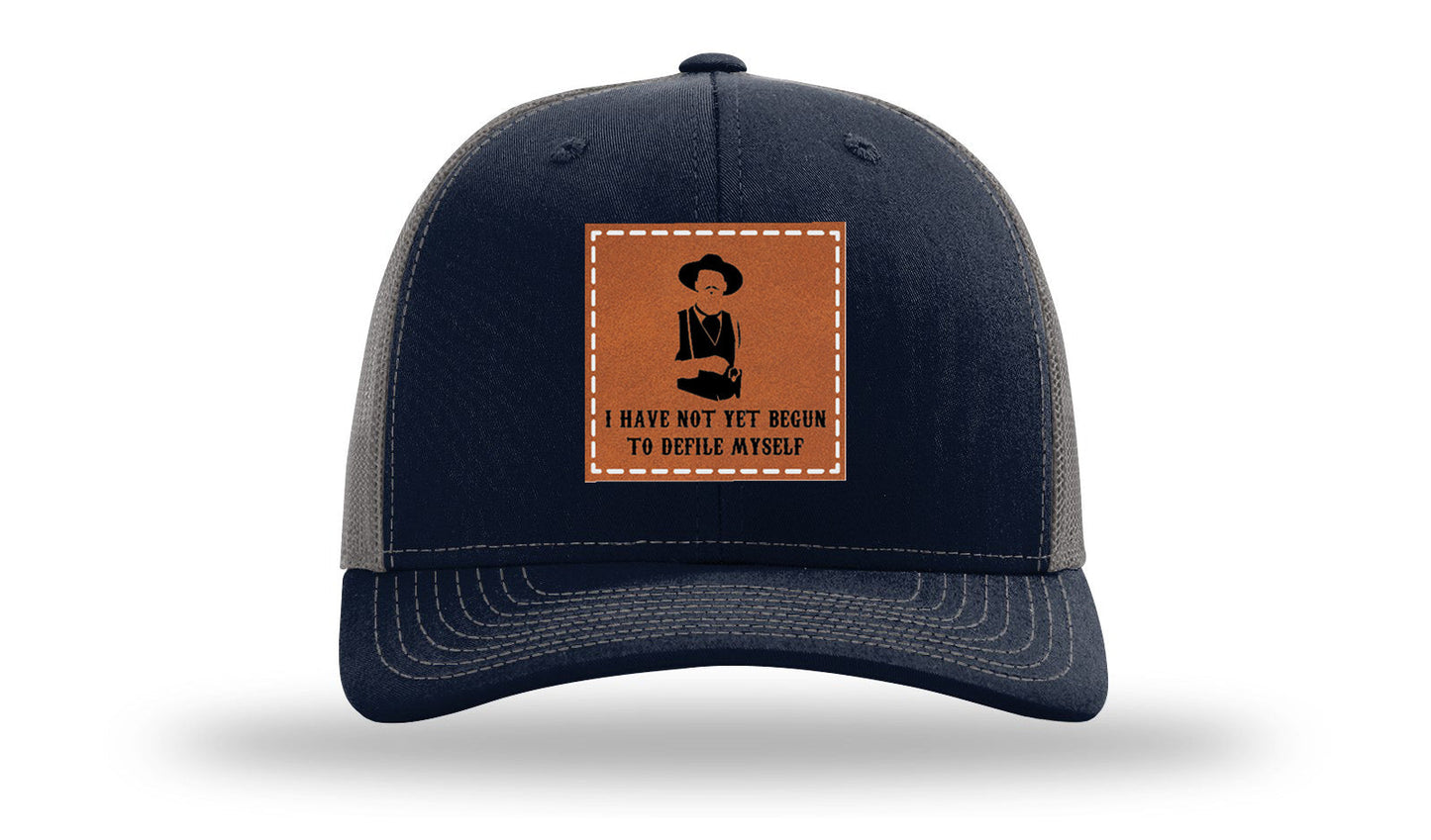 Not Yet Begun To Defile Leather Patch Richardson 112 Hat