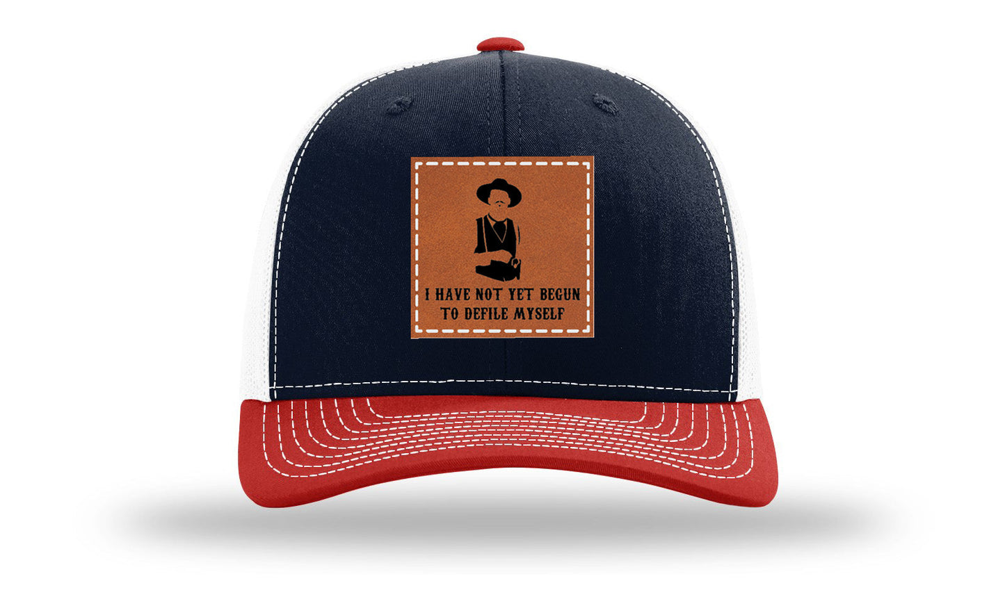 Not Yet Begun To Defile Leather Patch Richardson 112 Hat