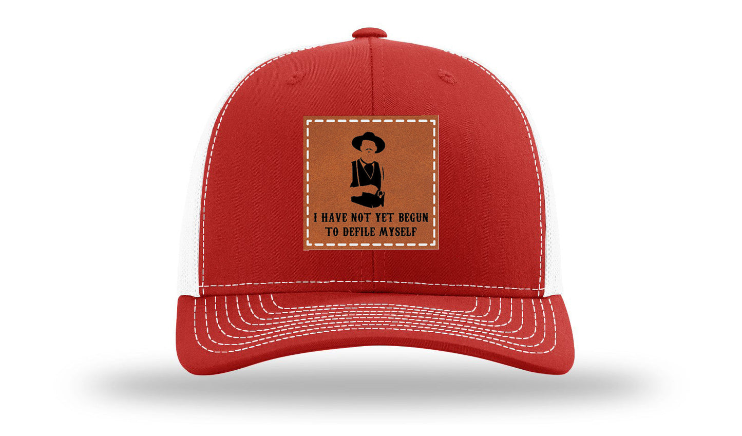 Not Yet Begun To Defile Leather Patch Richardson 112 Hat