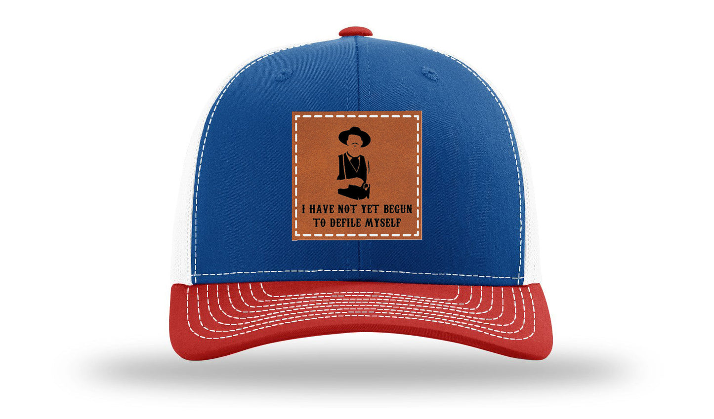 Not Yet Begun To Defile Leather Patch Richardson 112 Hat