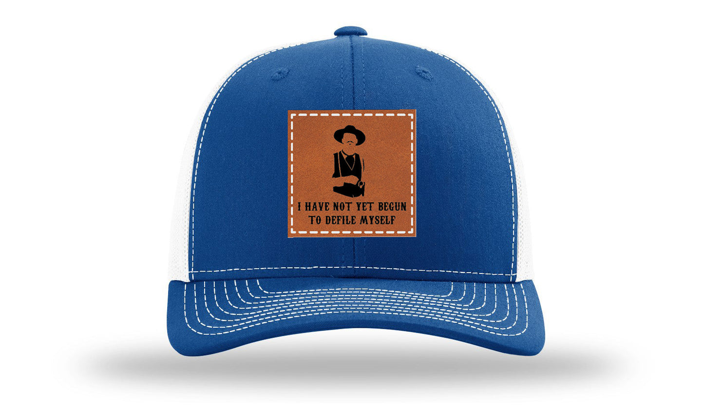 Not Yet Begun To Defile Leather Patch Richardson 112 Hat