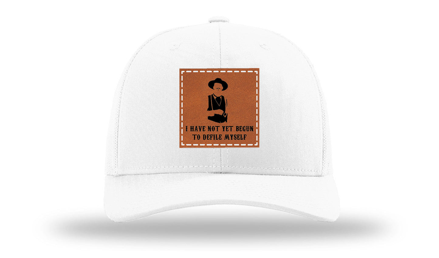 Not Yet Begun To Defile Leather Patch Richardson 112 Hat