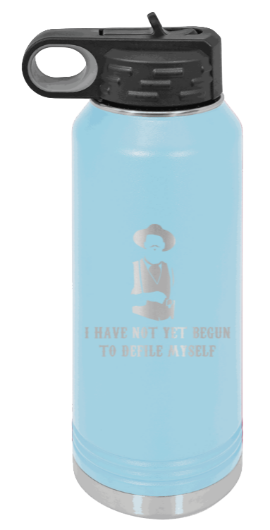 Tombstone 4 Defile  - 32oz Water Bottle Laser Engraved- Light Blue
