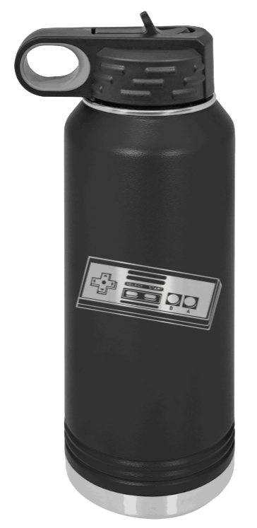Nintendo  - 32oz Water Bottle Laser Engraved- Black