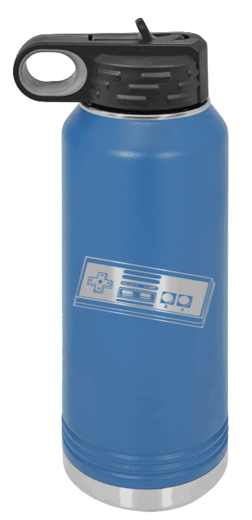 Nintendo  - 32oz Water Bottle Laser Engraved- Royal Blue