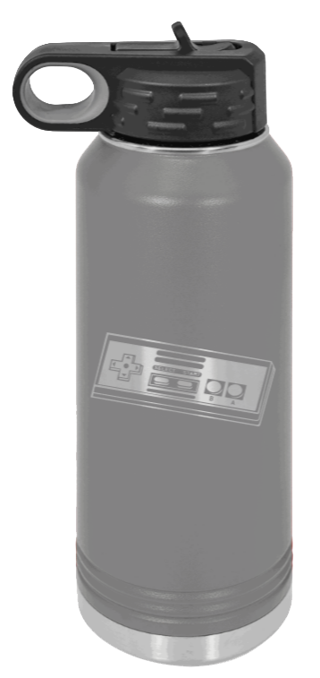 Nintendo  - 32oz Water Bottle Laser Engraved- Dark Grey