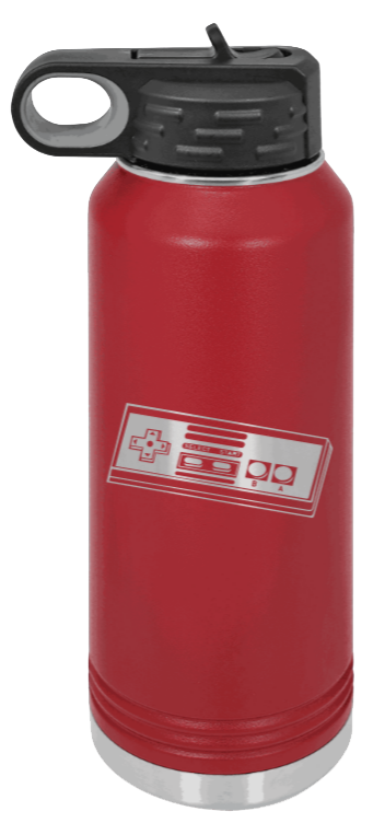 Nintendo  - 32oz Water Bottle Laser Engraved- Maroon