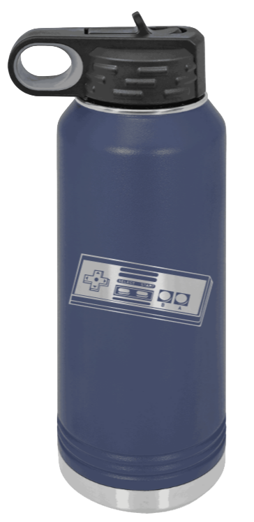Nintendo  - 32oz Water Bottle Laser Engraved- Navy