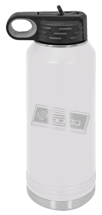 Nintendo  - 32oz Water Bottle Laser Engraved- White