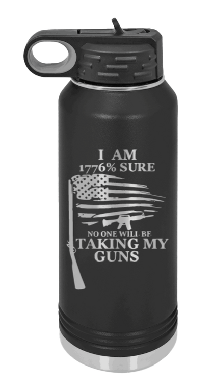 1776 Percent  - 32oz Water Bottle Laser Engraved- Black