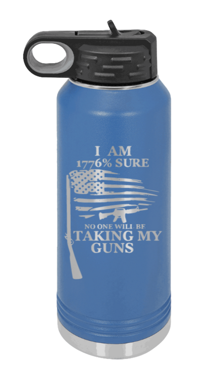 1776 Percent  - 32oz Water Bottle Laser Engraved- Royal Blue