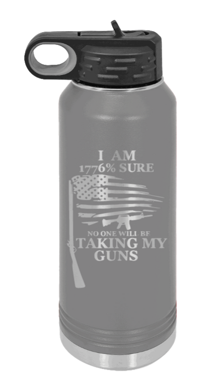 1776 Percent  - 32oz Water Bottle Laser Engraved- Dark Grey
