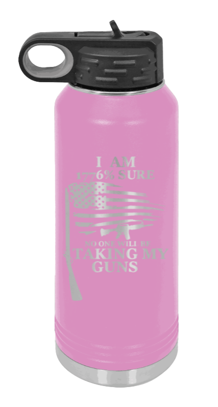 1776 Percent  - 32oz Water Bottle Laser Engraved- Light Purple
