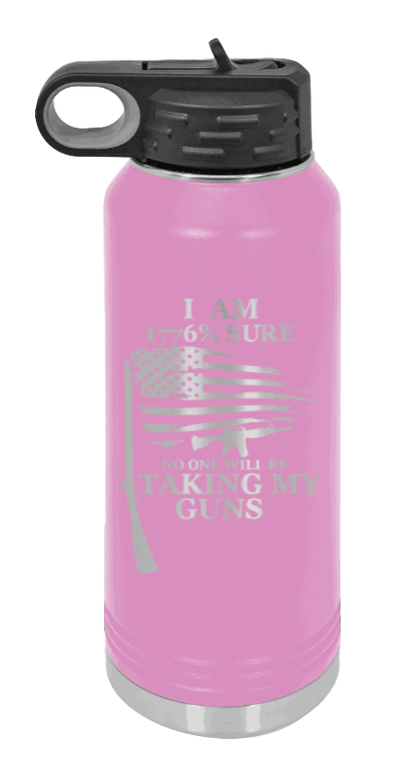 1776 Percent  - 32oz Water Bottle Laser Engraved- Light Purple