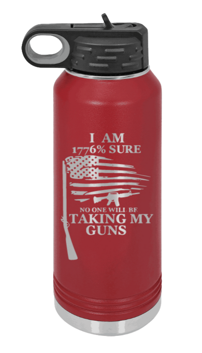 1776 Percent  - 32oz Water Bottle Laser Engraved- Maroon
