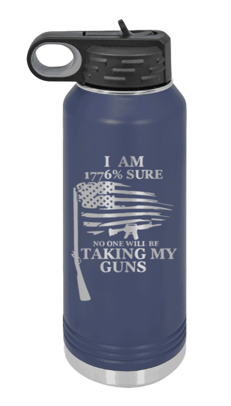 1776 Percent  - 32oz Water Bottle Laser Engraved- Navy