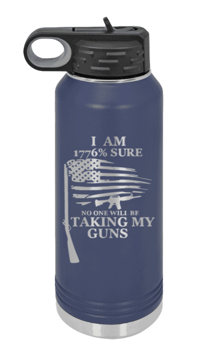 1776 Percent  - 32oz Water Bottle Laser Engraved- Navy