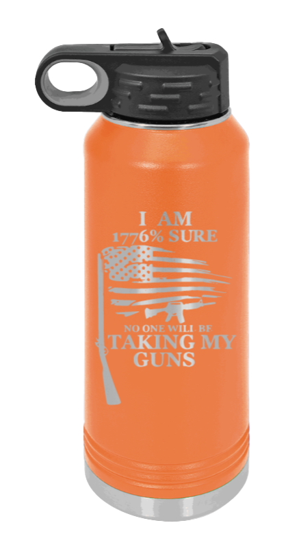 1776 Percent  - 32oz Water Bottle Laser Engraved- Orange