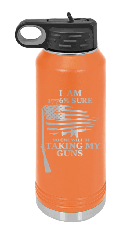 1776 Percent  - 32oz Water Bottle Laser Engraved- Orange