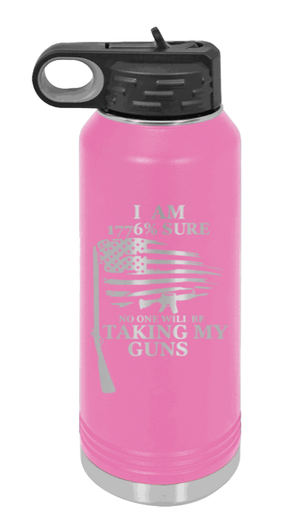1776 Percent  - 32oz Water Bottle Laser Engraved- Pink