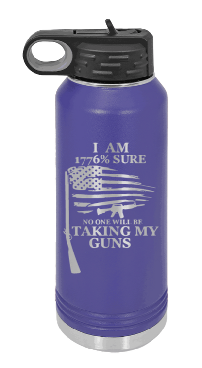 1776 Percent  - 32oz Water Bottle Laser Engraved- Purple