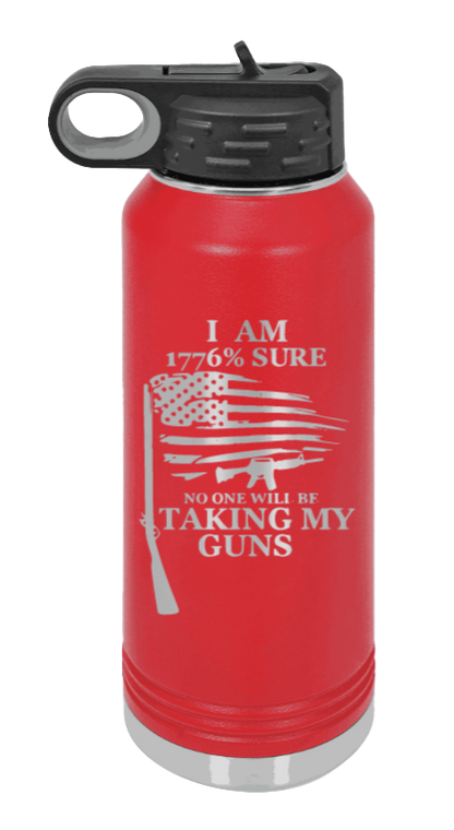 1776 Percent  - 32oz Water Bottle Laser Engraved- Red