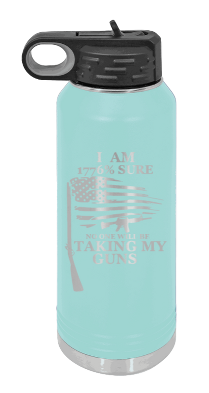 1776 Percent  - 32oz Water Bottle Laser Engraved- Teal