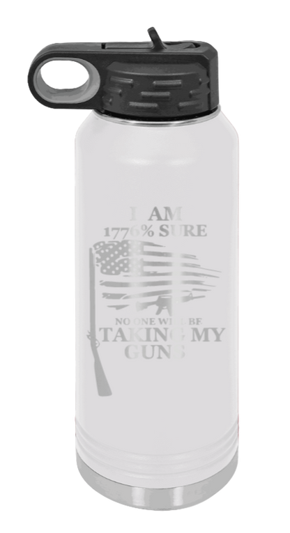 1776 Percent  - 32oz Water Bottle Laser Engraved- White