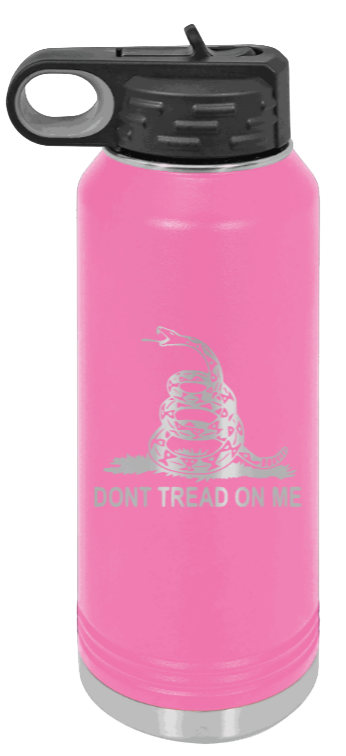 Don't Tread On Me - 32oz Water Bottle Laser Engraved- Pink