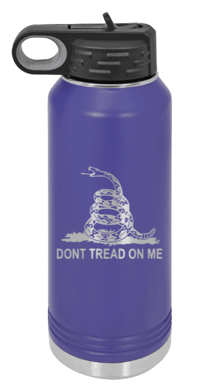 Don't Tread On Me - 32oz Water Bottle Laser Engraved- Purple