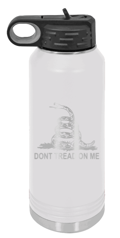 Don't Tread On Me - 32oz Water Bottle Laser Engraved- White