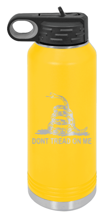 Don't Tread On Me - 32oz Water Bottle Laser Engraved- Yellow