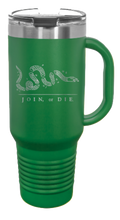 Load image into Gallery viewer, Join Or Die 40oz Handle Mug Laser Engraved
