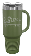 Load image into Gallery viewer, Join Or Die 40oz Handle Mug Laser Engraved
