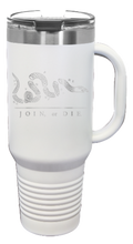 Load image into Gallery viewer, Join Or Die 40oz Handle Mug Laser Engraved
