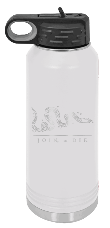 Join Or Die - 32oz Water Bottle Laser Engraved- Yellow