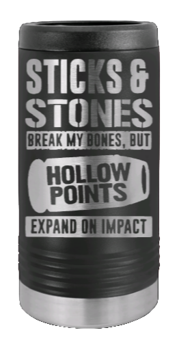 Hollowpoints Expand On Impact Laser Engraved Slim Can Insulated Koosie