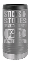 Load image into Gallery viewer, Hollowpoints Expand On Impact Laser Engraved Slim Can Insulated Koosie
