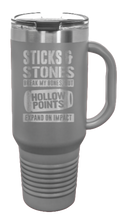 Load image into Gallery viewer, Hollowpoints Expand On Impact 40oz Handle Mug Laser Engraved
