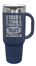 Load image into Gallery viewer, Hollowpoints Expand On Impact 40oz Handle Mug Laser Engraved
