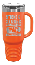 Load image into Gallery viewer, Hollowpoints Expand On Impact 40oz Handle Mug Laser Engraved
