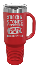 Load image into Gallery viewer, Hollowpoints Expand On Impact 40oz Handle Mug Laser Engraved
