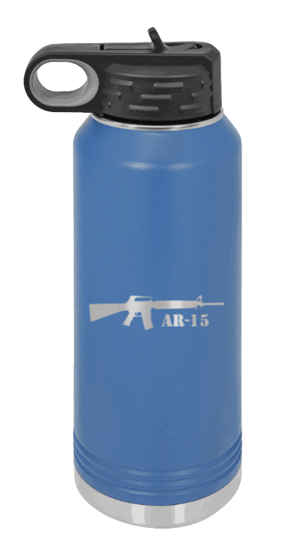 AR-15  - 32oz Water Bottle Laser Engraved- Royal Blue