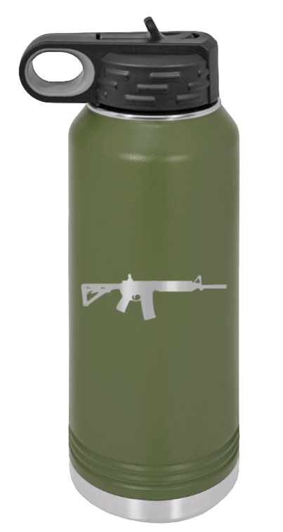 AR-15  - 32oz Water Bottle Laser Engraved- Olive