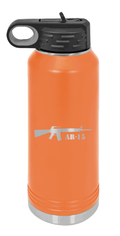 AR-15  - 32oz Water Bottle Laser Engraved- Orange