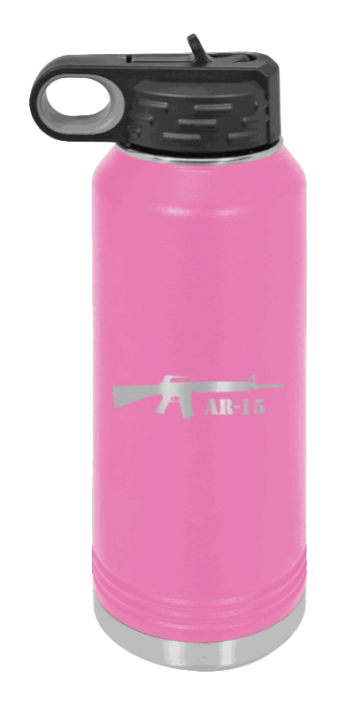 AR-15  - 32oz Water Bottle Laser Engraved- Pink