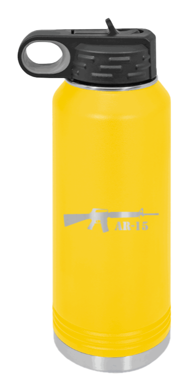 AR-15  - 32oz Water Bottle Laser Engraved- Yellow