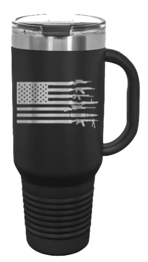 Gun Flag 40oz Handle Mug Laser Engraved