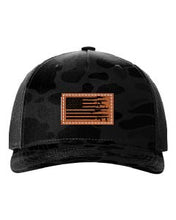 Load image into Gallery viewer, Gun Flag Leather Patch Richardson 112 Duck Camo Hat
